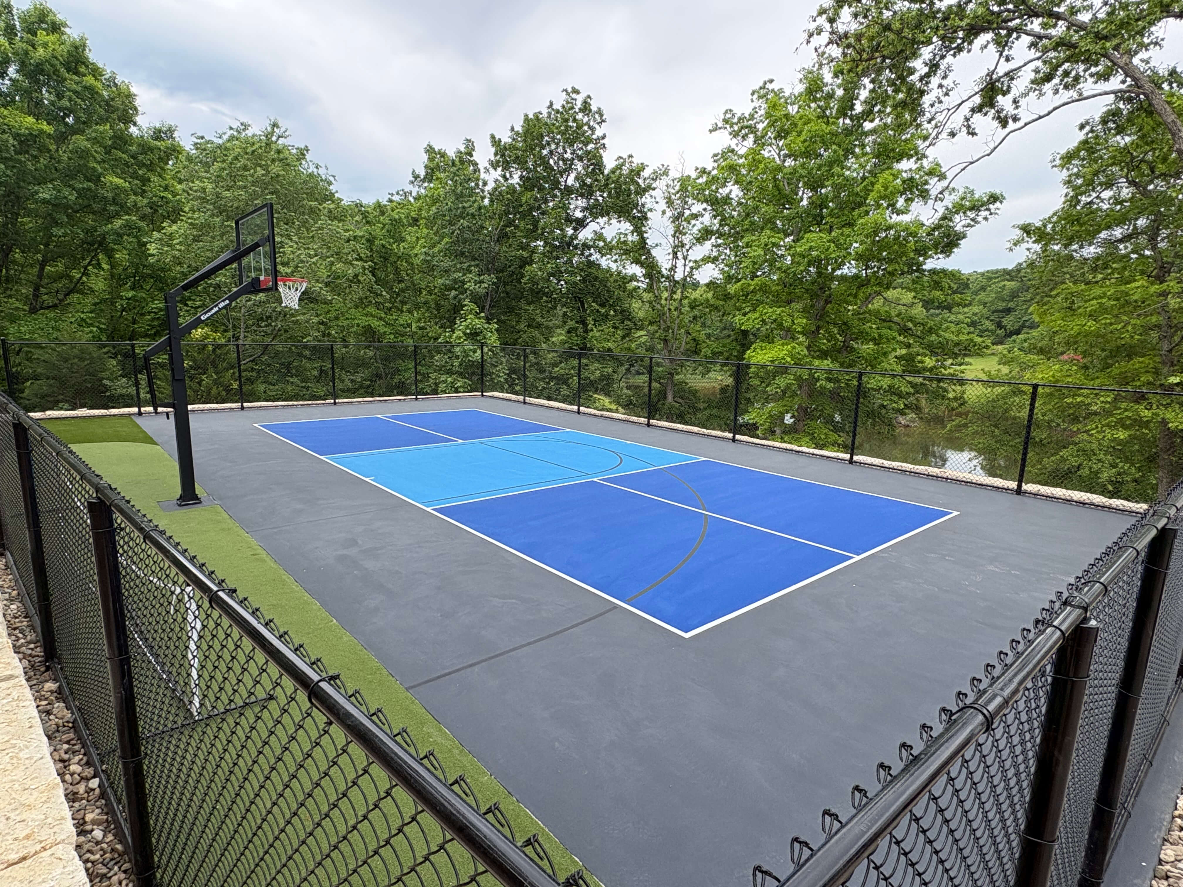 Backyard pickleball court built for a client in Baltimore, Maryland.