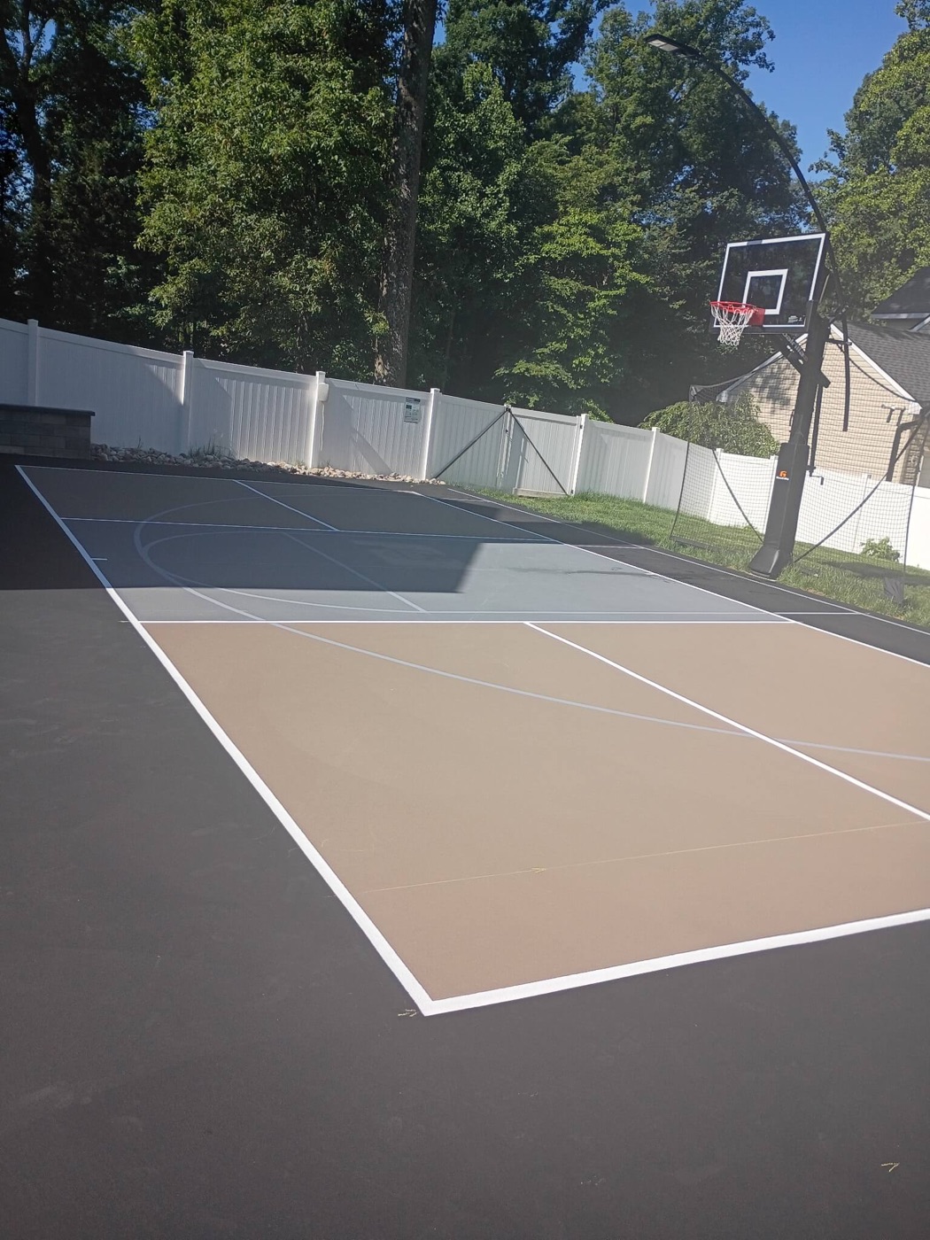 Backyard pickleball court built for a client in Baltimore, Maryland.